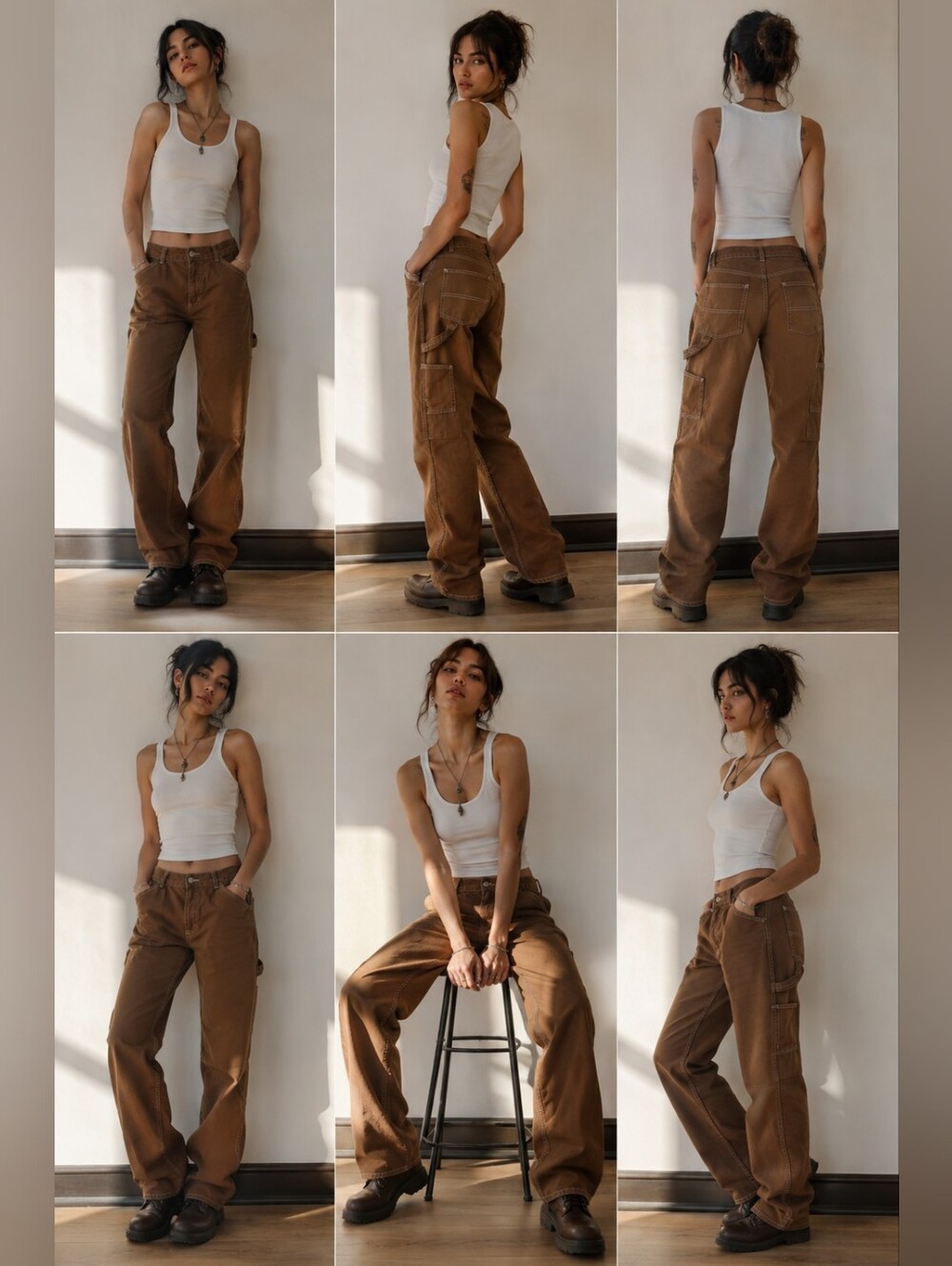 Garage Brown Cargo Boot-Cut Pants